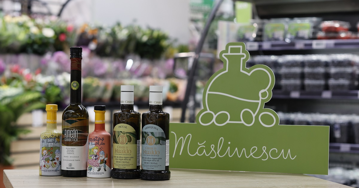 Auchan a adus în magazine uleiurile de măsline, 100% naturale, de la Măslinescu