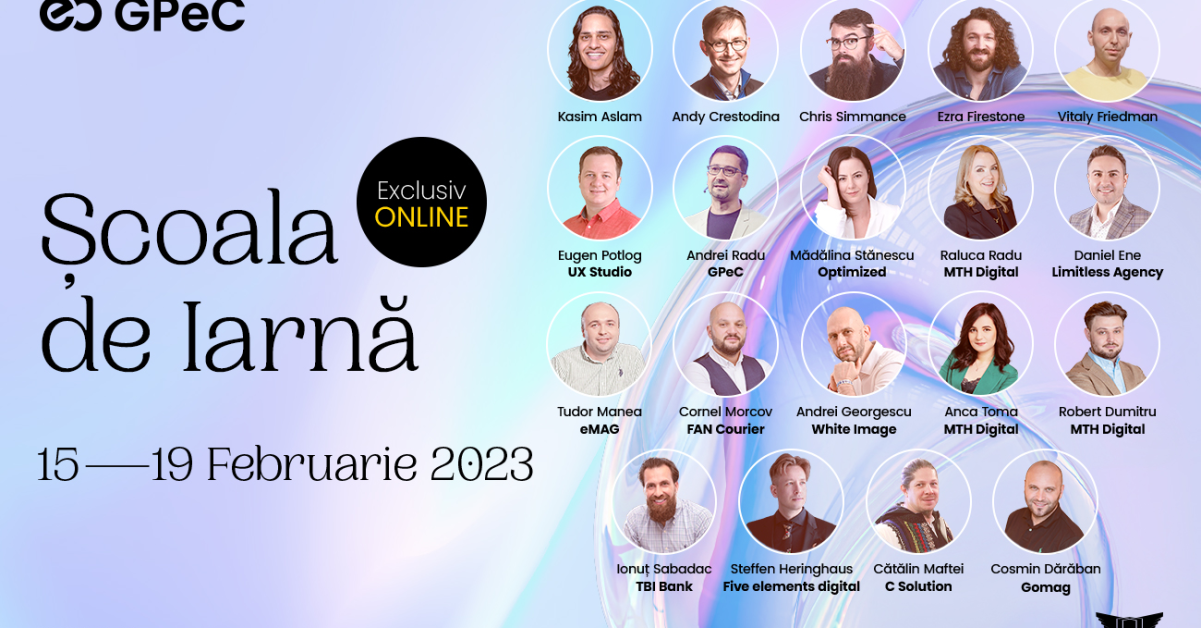 Școala de Iarnă GPeC 15-19 februarie: Cursuri intensive de E-Commerce & Digital Marketing cu traineri internaționali și români