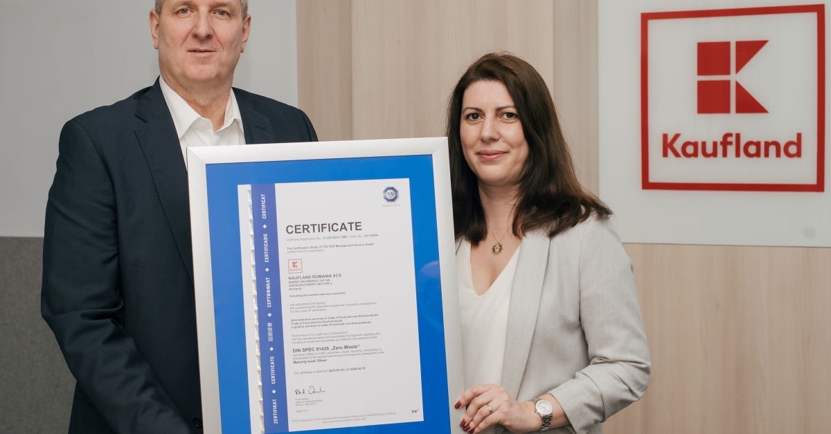 Kaufland a primit certificarea Zero Waste pentru gestionarea deșeurilor operaționale și a materialelor reciclabile