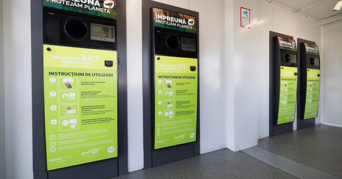 SGR în România: Auchan dă mai mulți bani per ambalaj reciclat