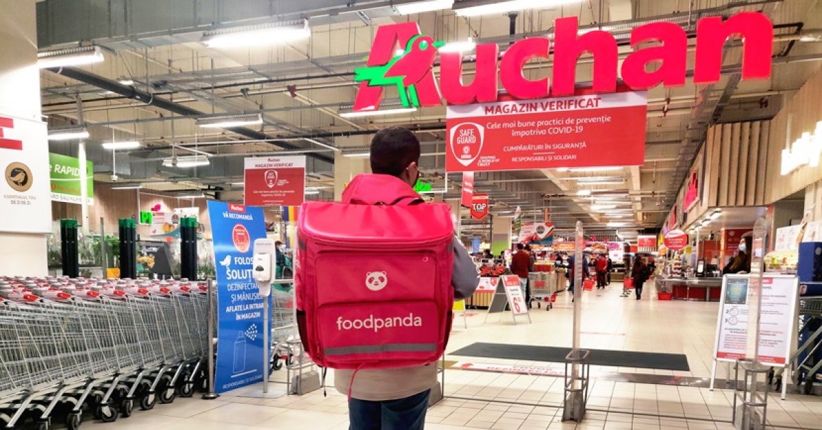foodpanda livrează rapid produse din hipermarketurile Auchan 